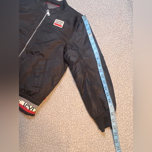 Levi’s Big Boys Bomber Jacket Black And Red Graphic Print Logo Size Small 8-10 Y - Picture 10 of 13